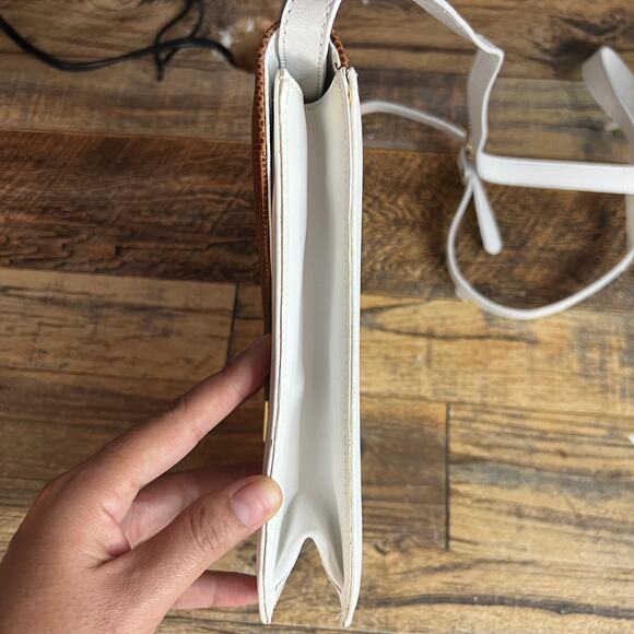 Vintage Michael Rome for M. Fine Italy Geometric Two-Tone Leather Shoulder Bag - Picture 5 of 9